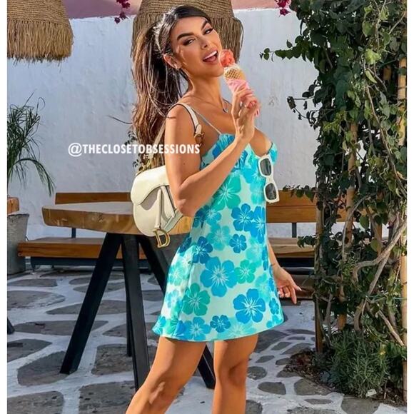 ZARA BLOGGER FAVE!!! Printed Slip Dress NWT - Picture 5 of 16